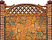 Забор бетонный - еврозабор - Камень с листьями